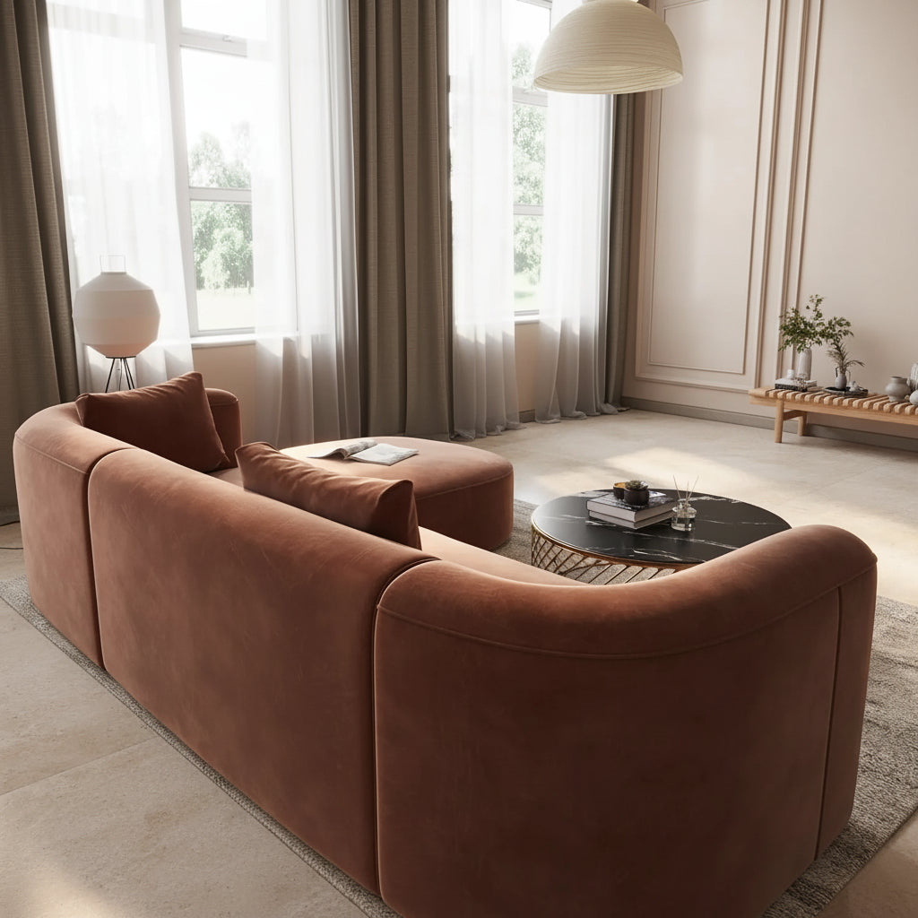 Velvet Chaise Sectional