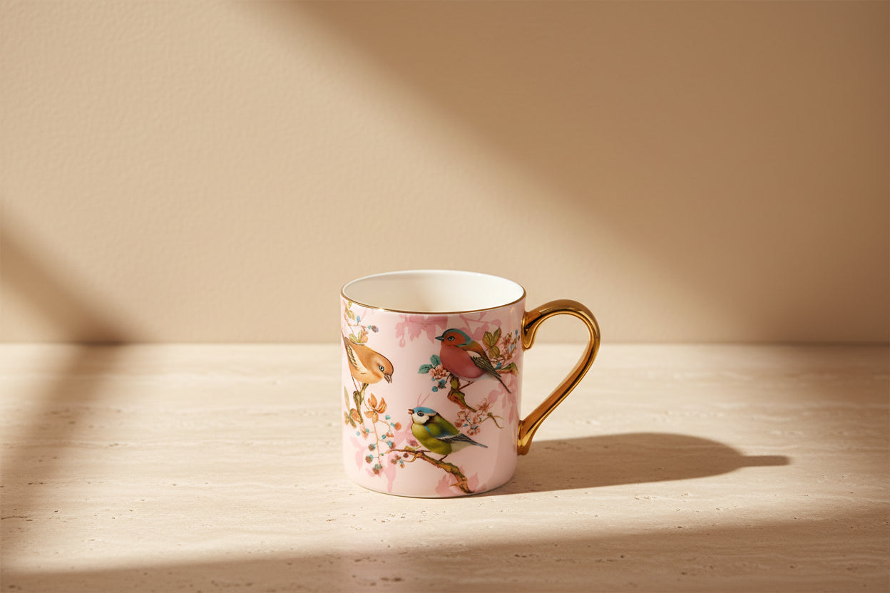 Floral Bone China Mug Set