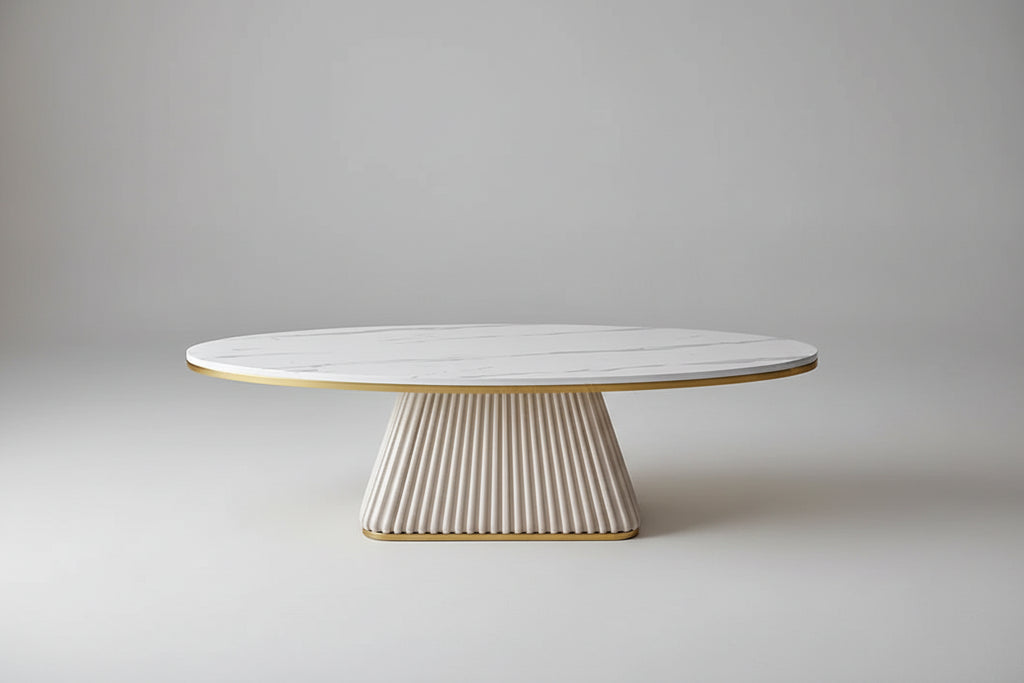 Oval Stone Coffee Table