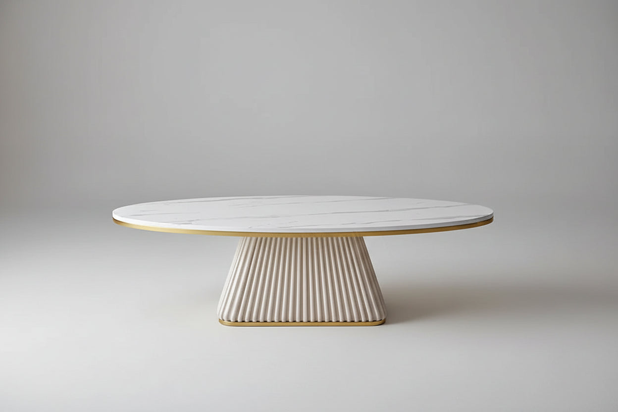 Oval Stone Coffee Table