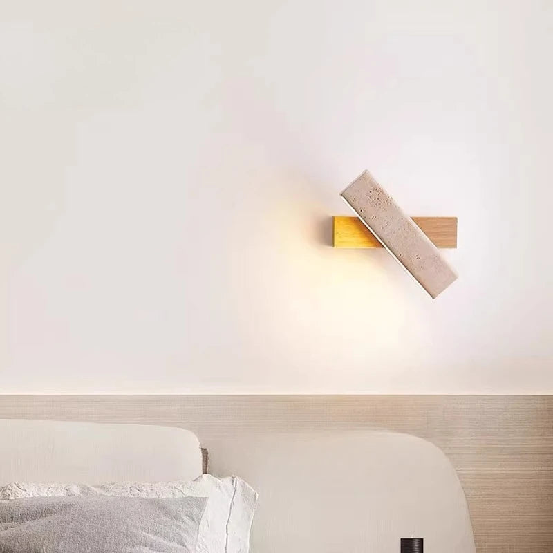 Stone & Wood Wall Sconce