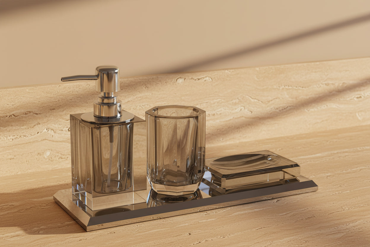 Glass Dispenser & Tray Set