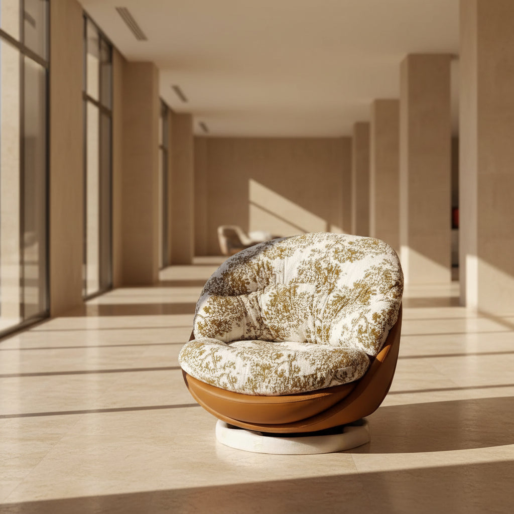 Rotating Fabric Lounge Chair