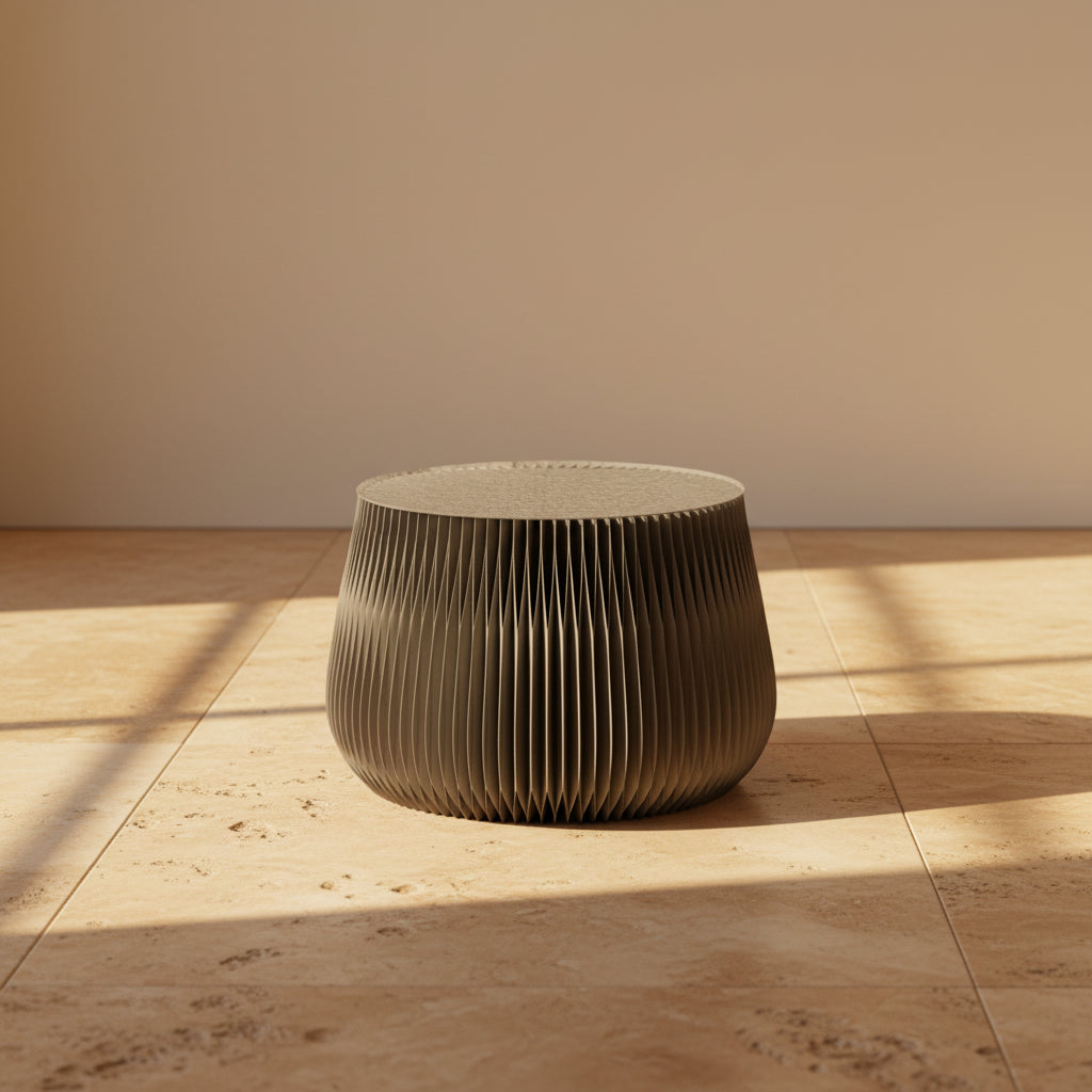 Kraft Paper Drum Accent Table