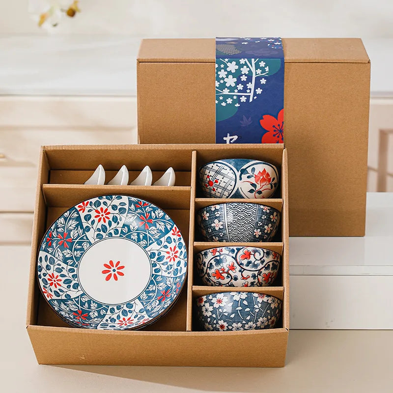 Floral Ceramic Bowl Set