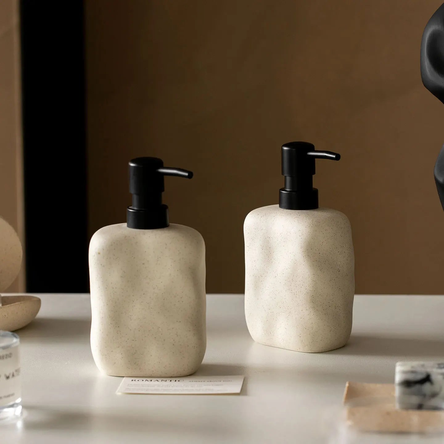 Frosted Ceramic Soap Dispenser
