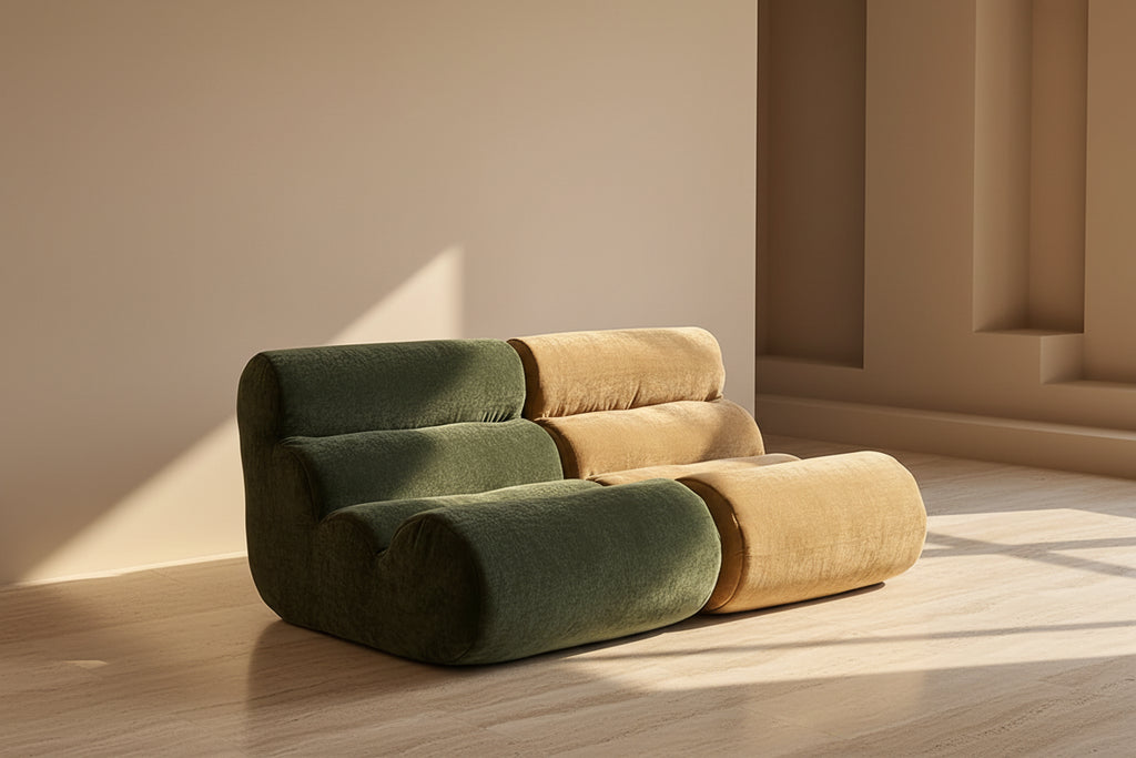 Curved Velvet Lounge Sofa