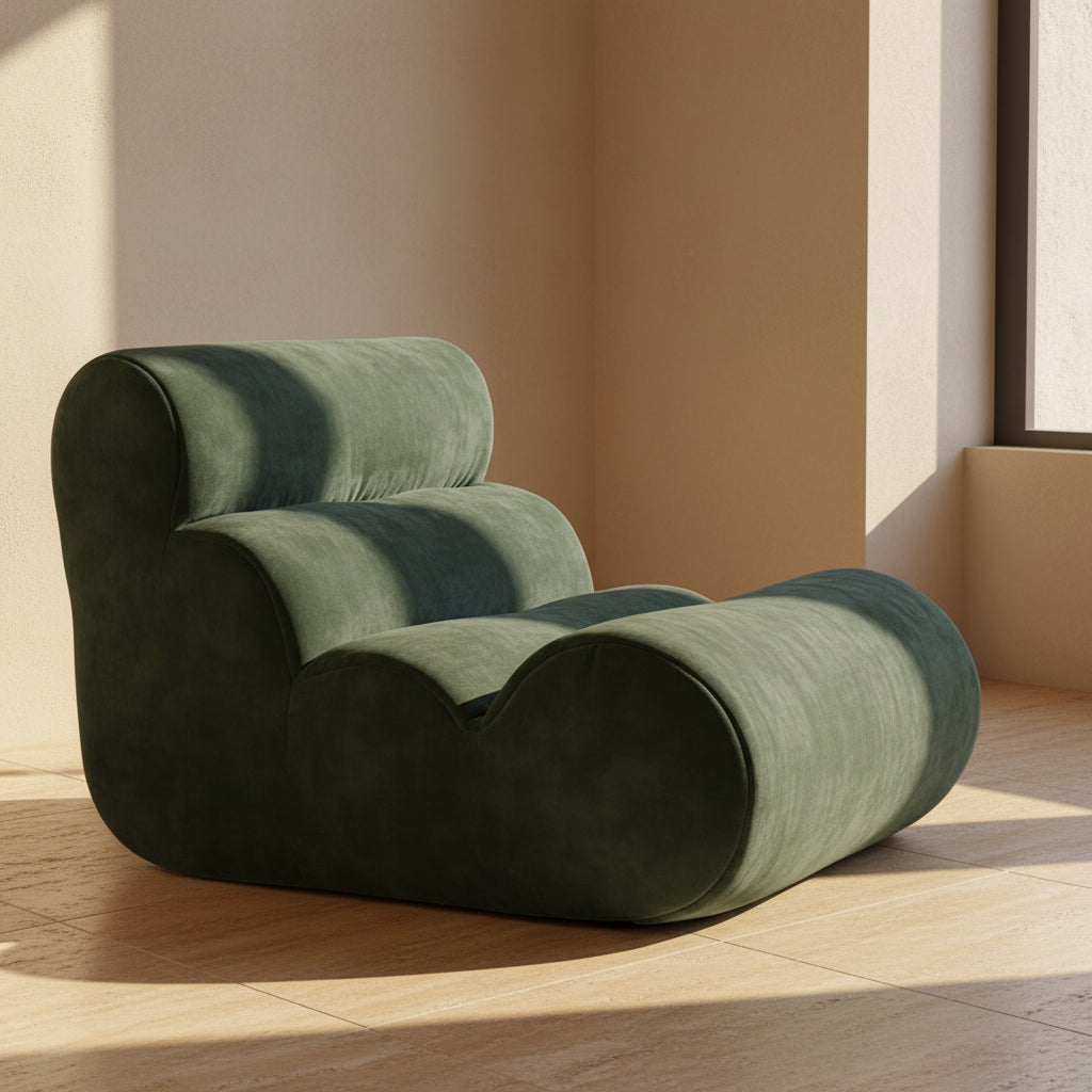 Curved Velvet Lounge Sofa