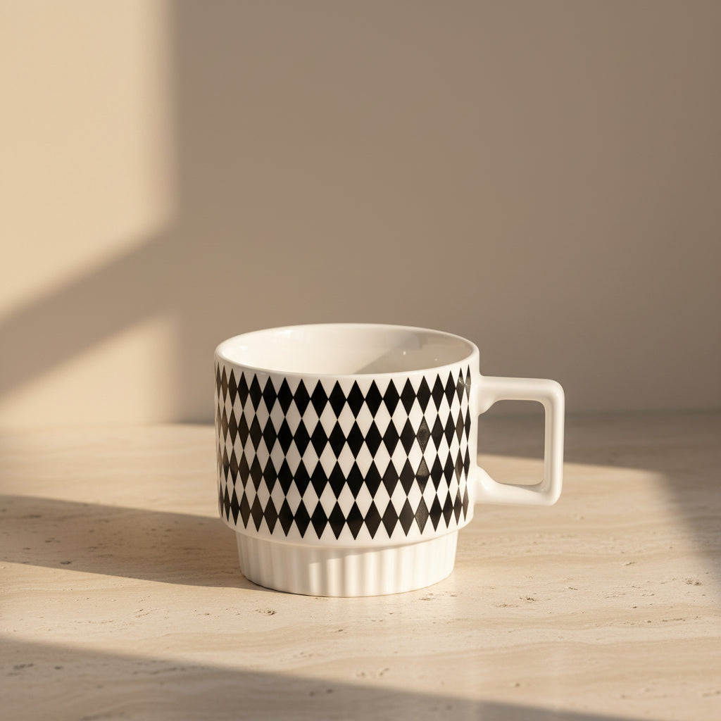 Stoneware Mug Set with Stand