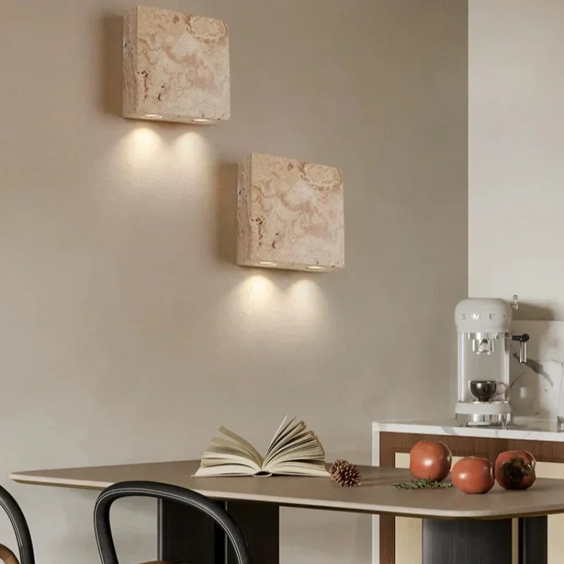 Square Stone Wall Sconce