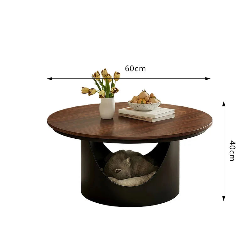 Round Walnut Coffee Table
