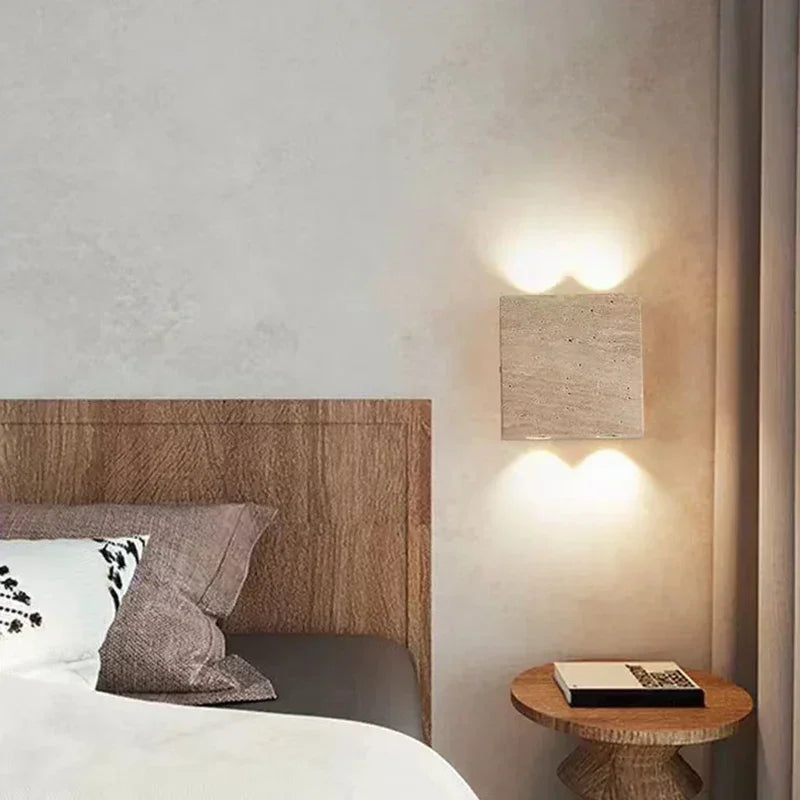 Square Stone Wall Sconce