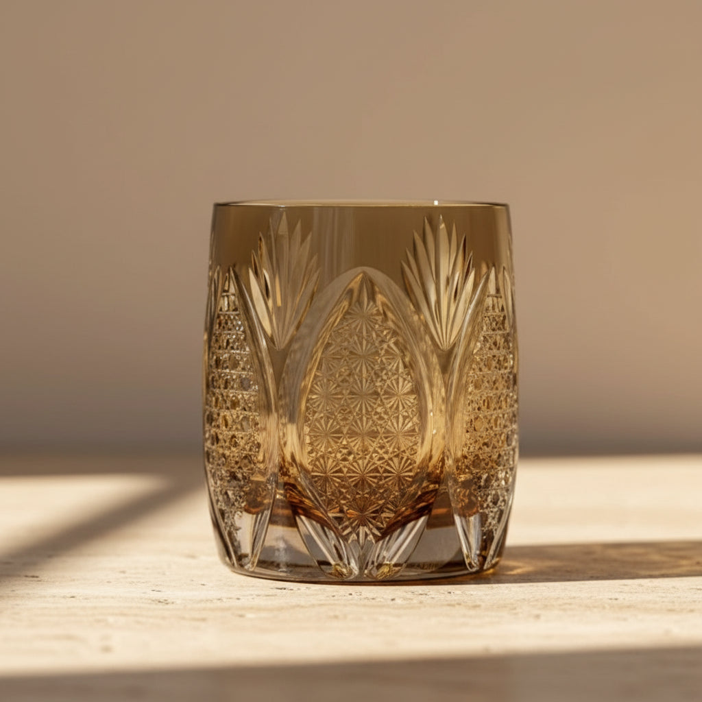 White Rime Kiriko Crystal Glass