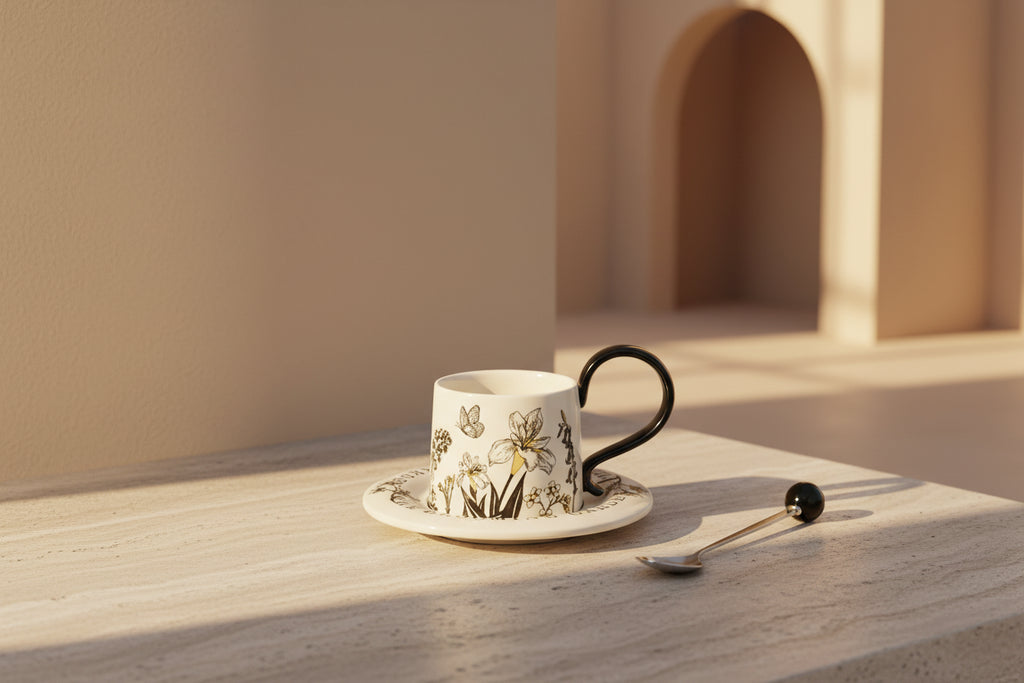 Floral Ceramic Cup & Saucer Set