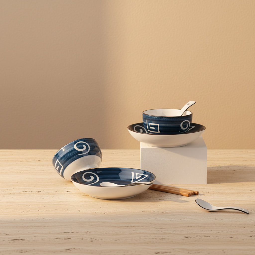 Blue Porcelain Dinnerware Set