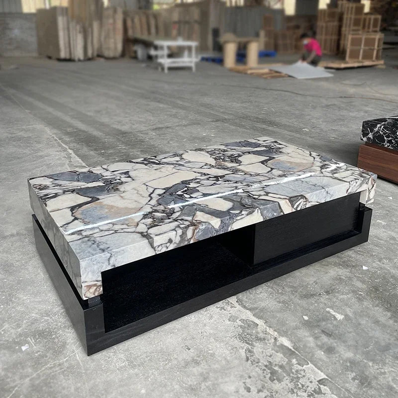 Marble Finish Storage Table