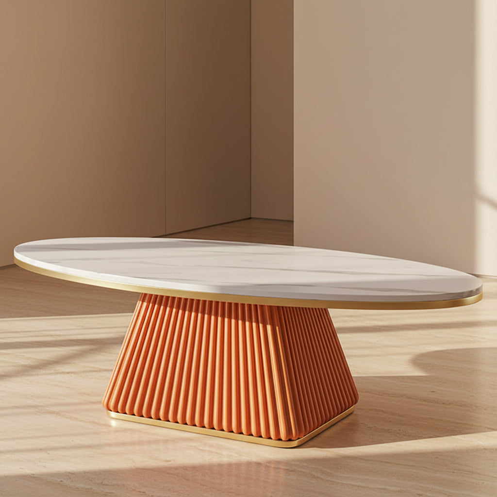 Oval Stone Coffee Table