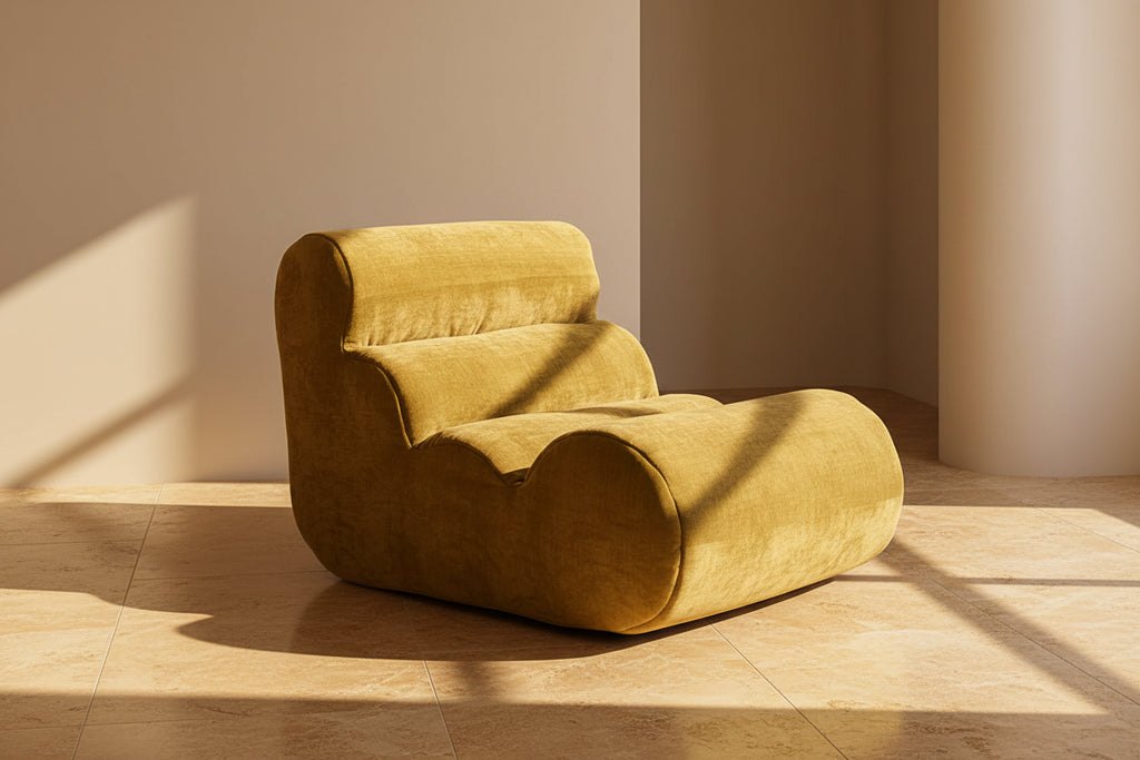 Curved Velvet Lounge Sofa