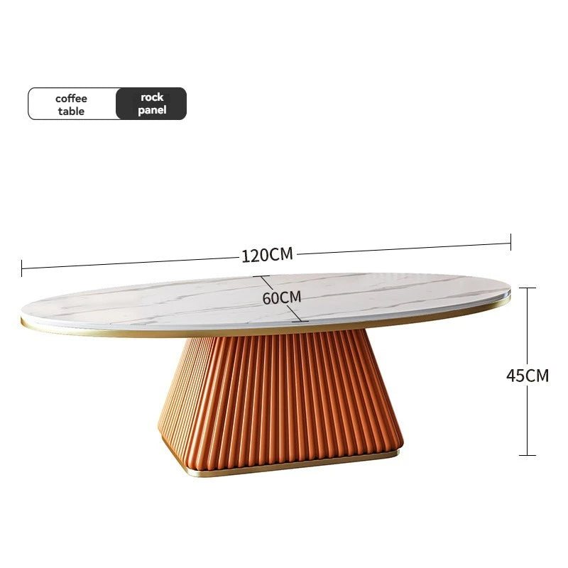Oval Stone Coffee Table