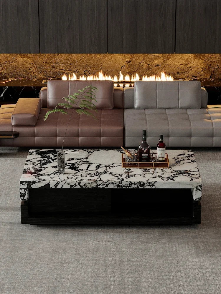 Marble Finish Storage Table