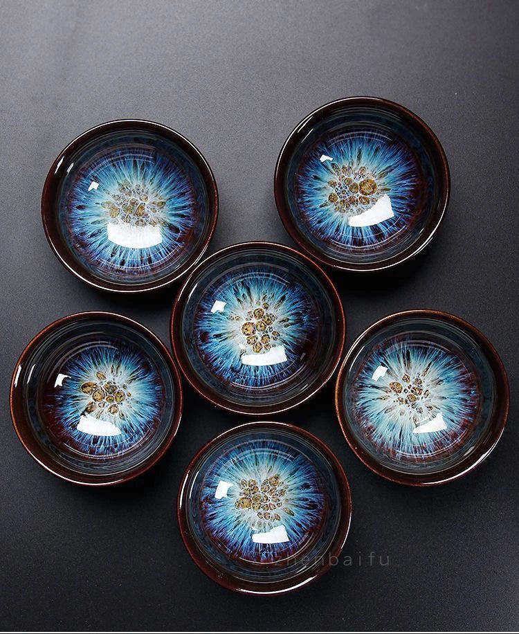 Glazed Porcelain Teacup Set
