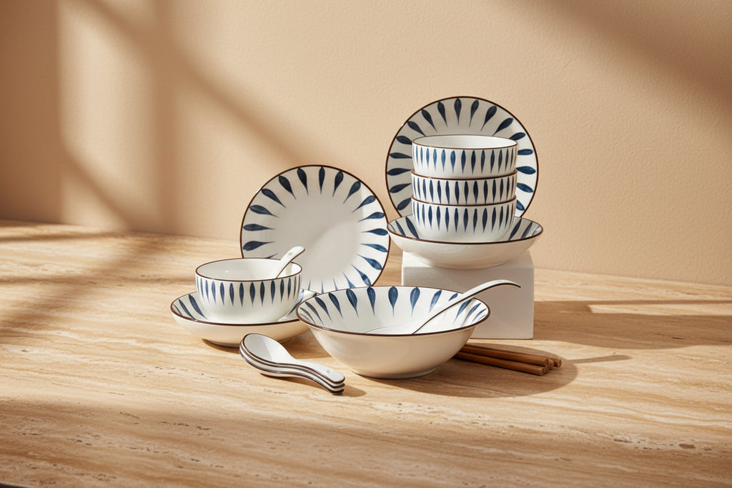 Blue Porcelain Dinnerware Set