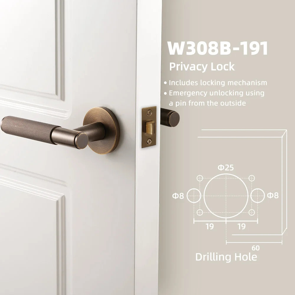 Knurled Brass Door Knob