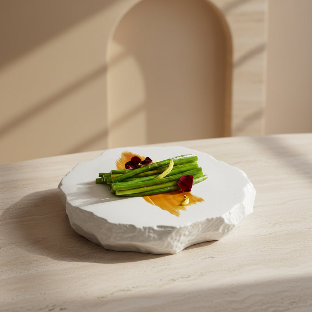 Organic White Ceramic Plate