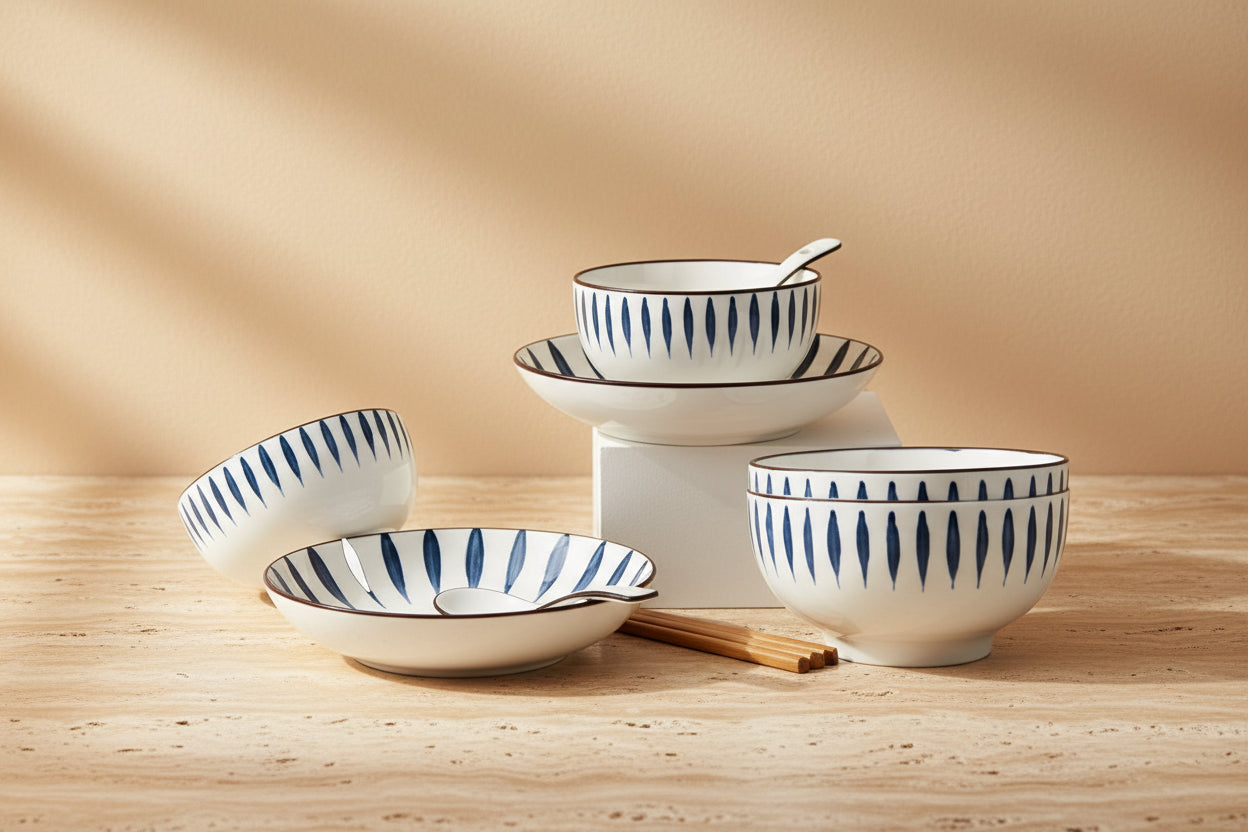 Blue Porcelain Dinnerware Set