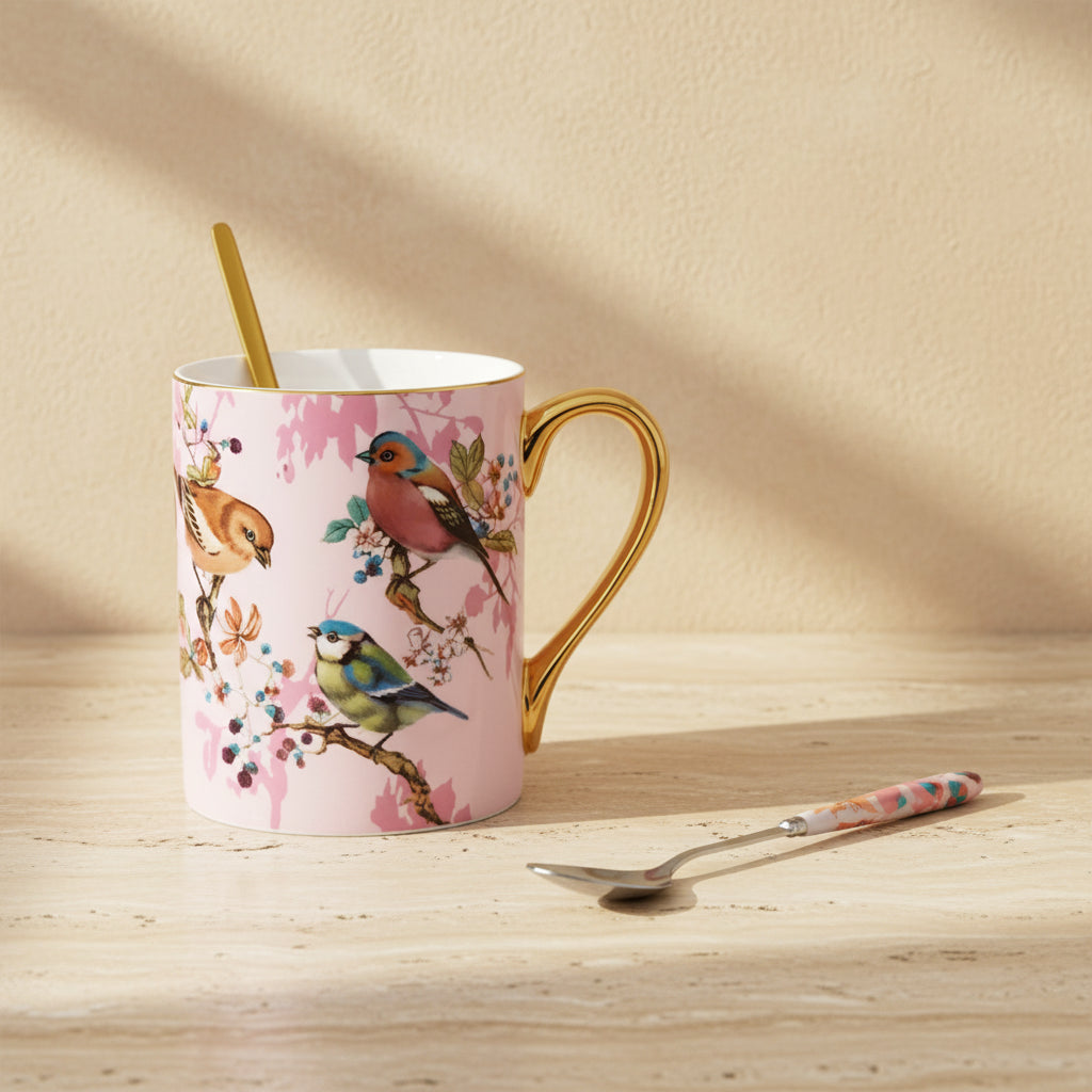 Floral Bone China Mug Set