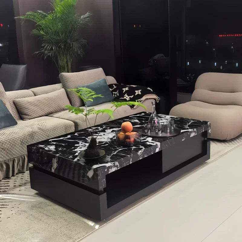 Marble Finish Storage Table