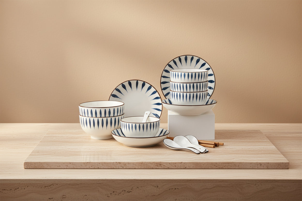 Blue Porcelain Dinnerware Set