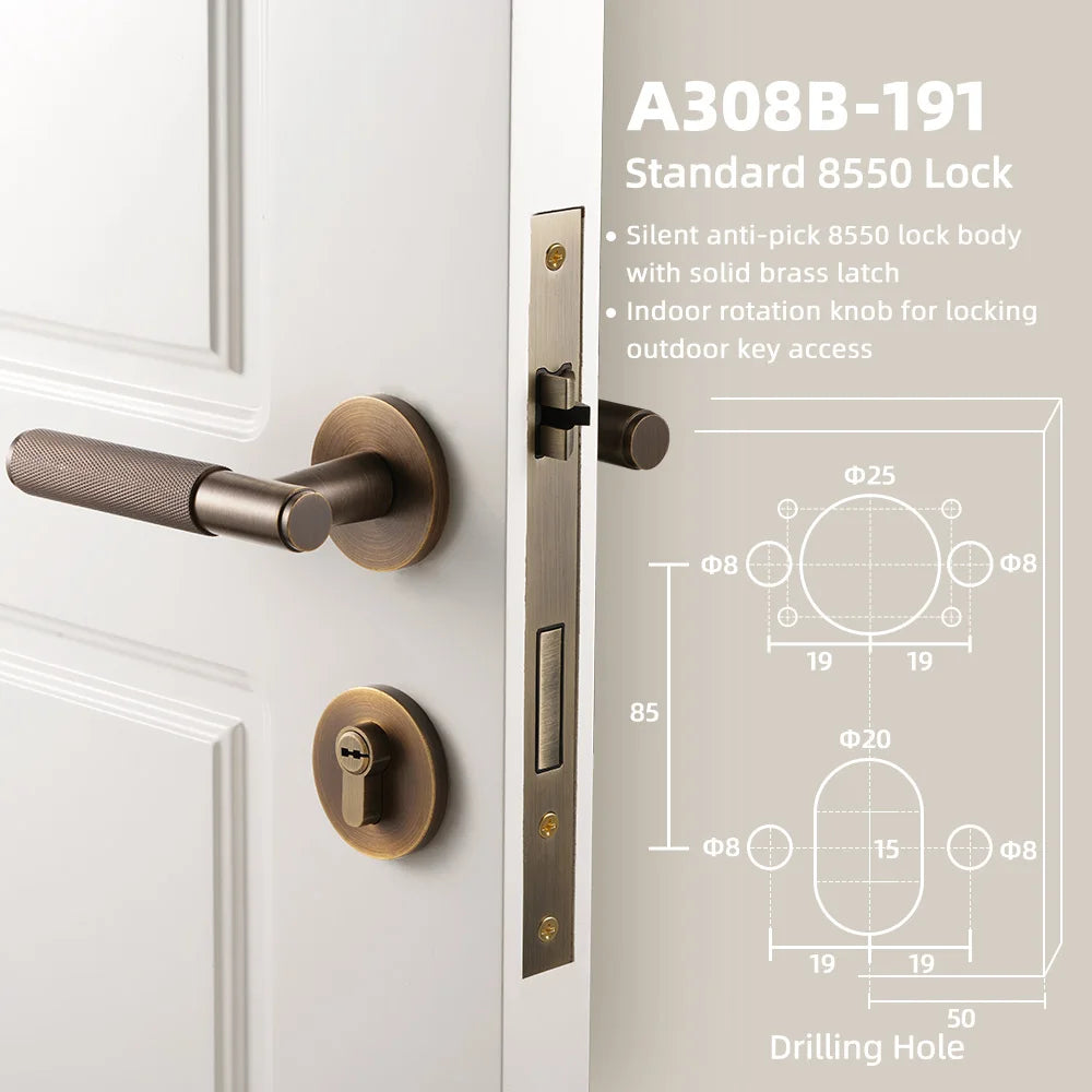 Knurled Brass Door Knob