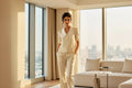 Solid Silk Button-Down Pyjama Set