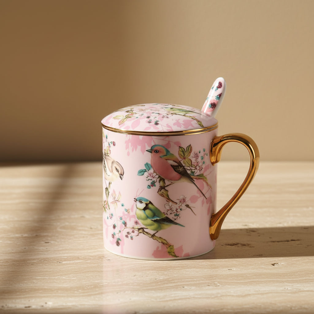 Floral Bone China Mug Set