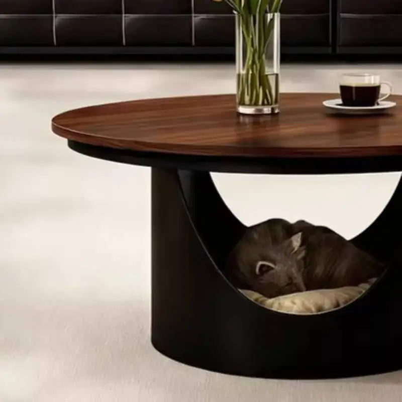 Round Walnut Coffee Table