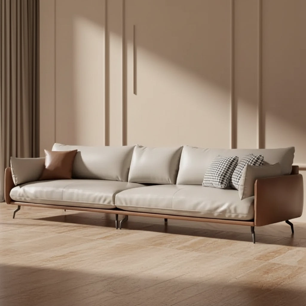 Textured Fabric Two-Seat Sofa