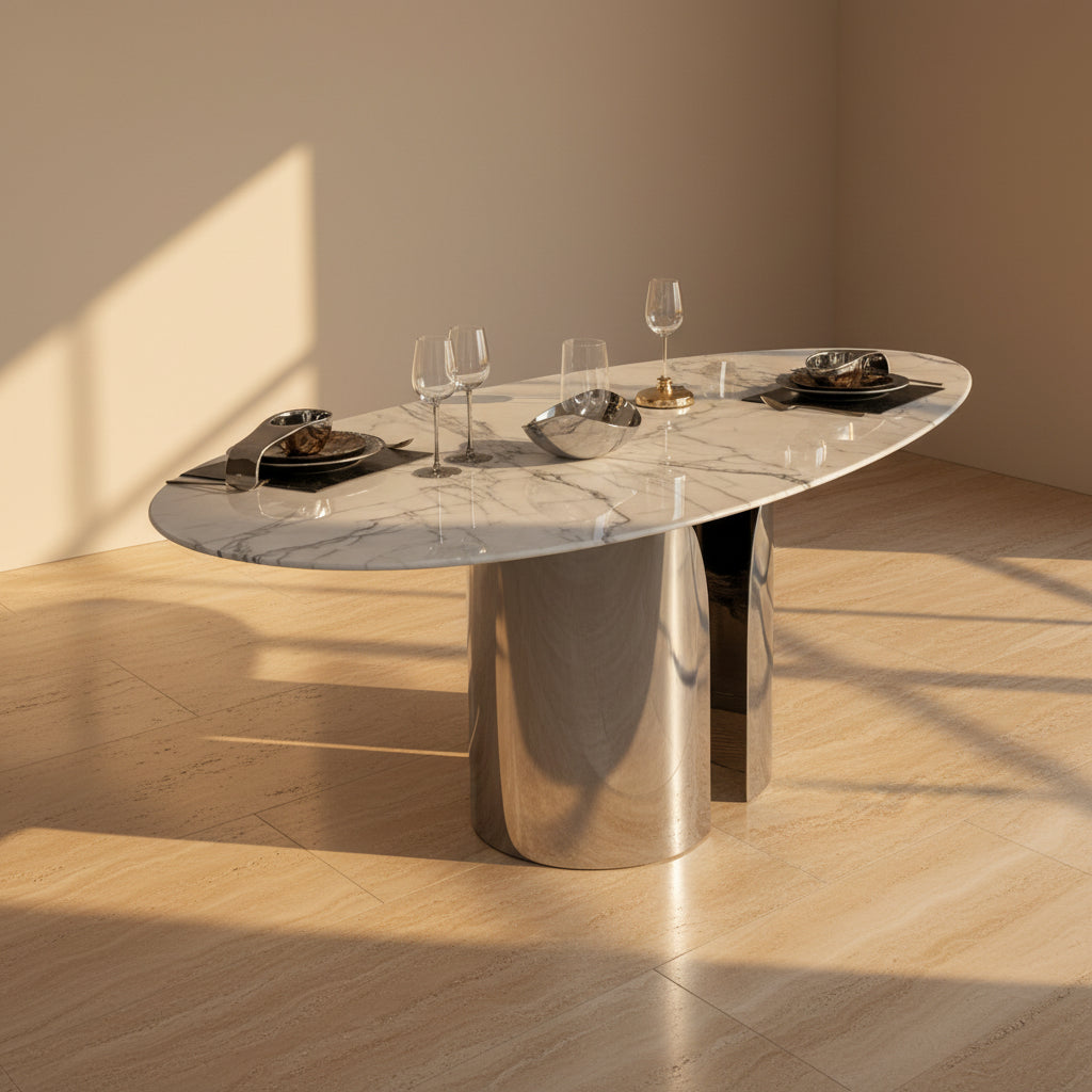 Oval Marble Dining Table