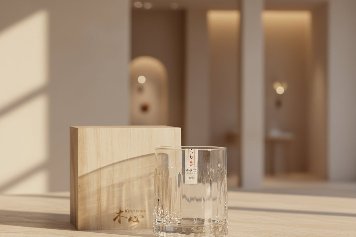 Bark-Textured Crystal Glass