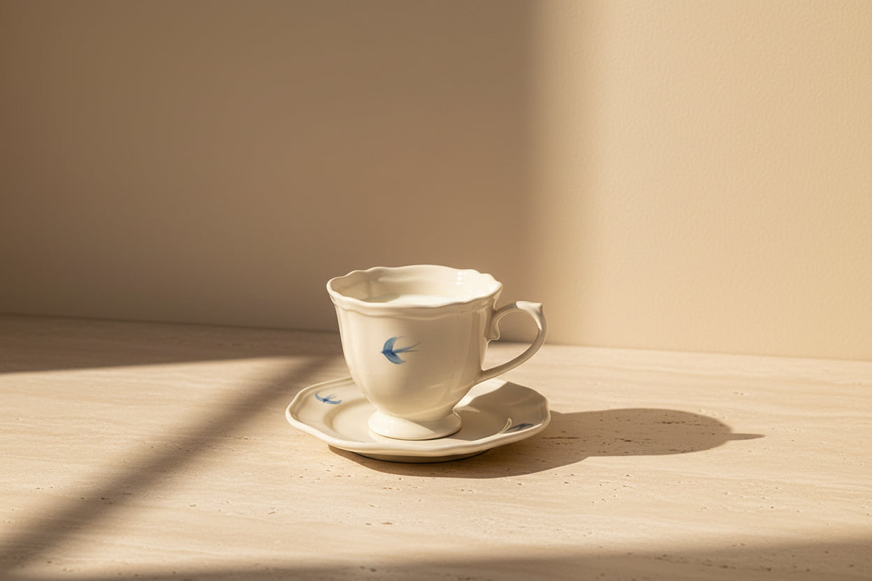 Swallow Porcelain Cup & Saucer