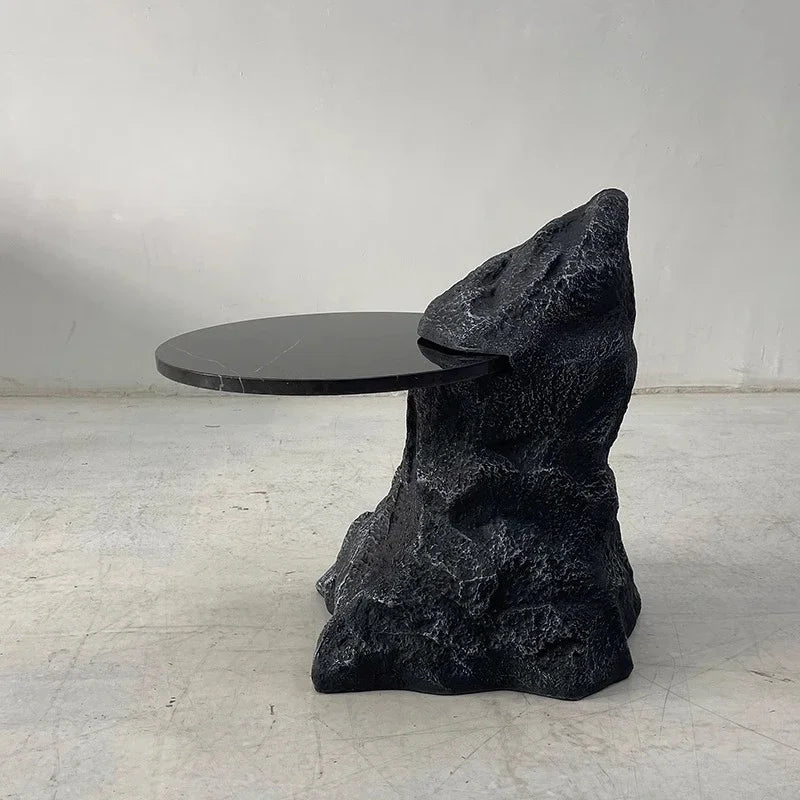 Sculptural Marble-Effect Coffee Table