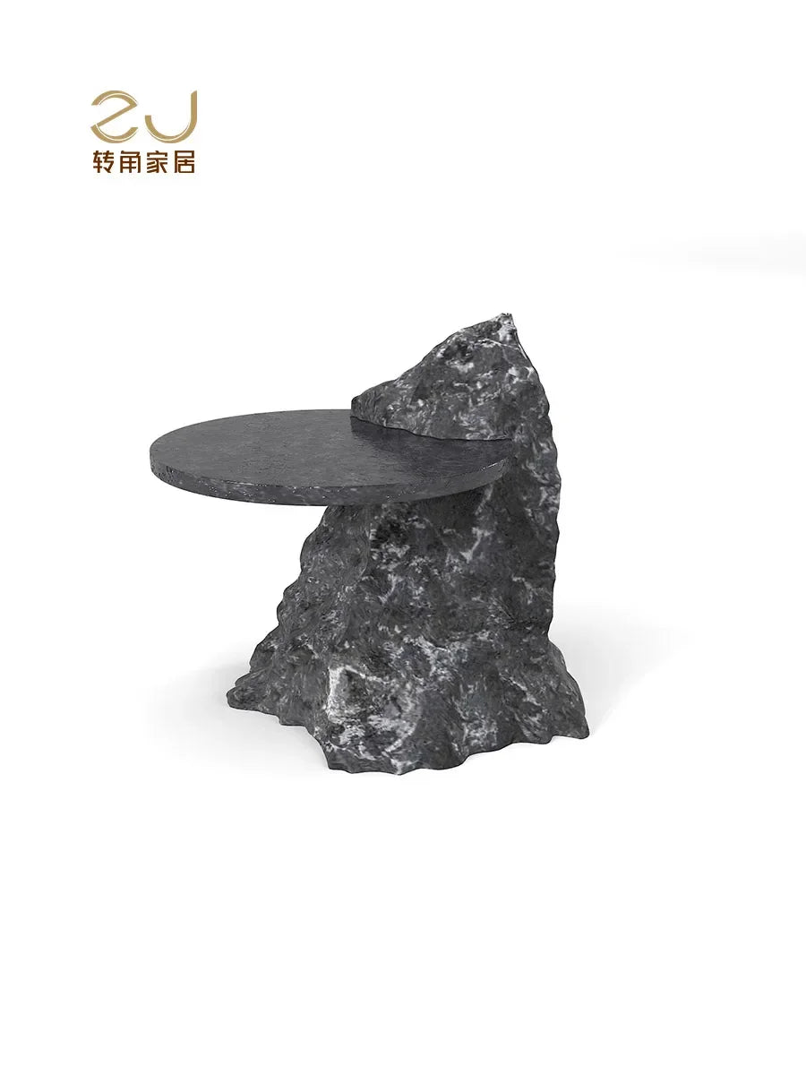 Sculptural Marble-Effect Coffee Table