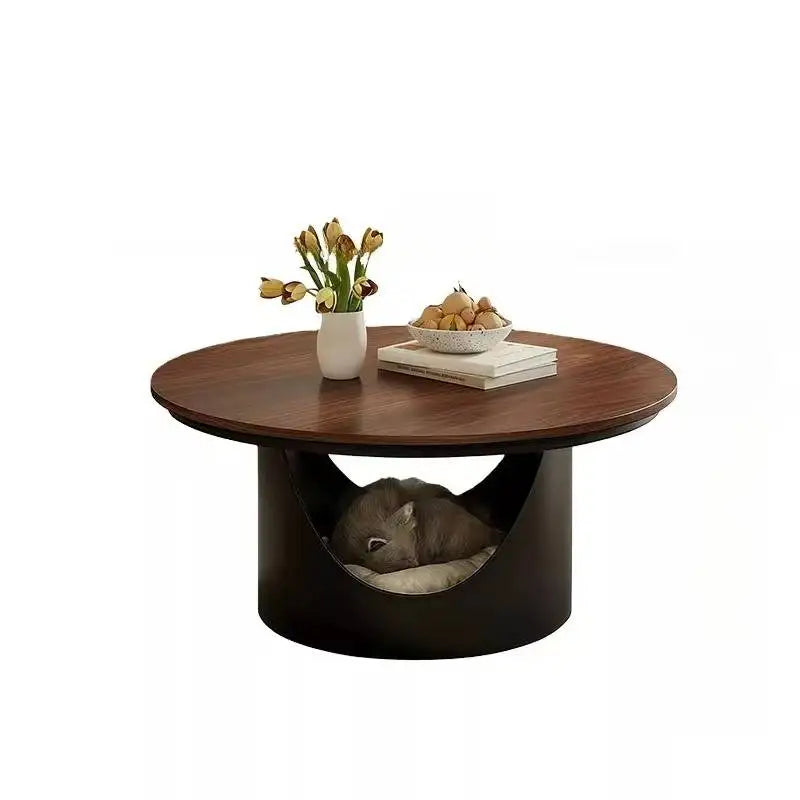 Round Walnut Coffee Table