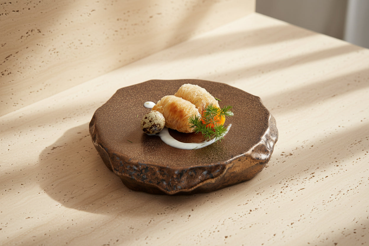 Organic White Ceramic Plate