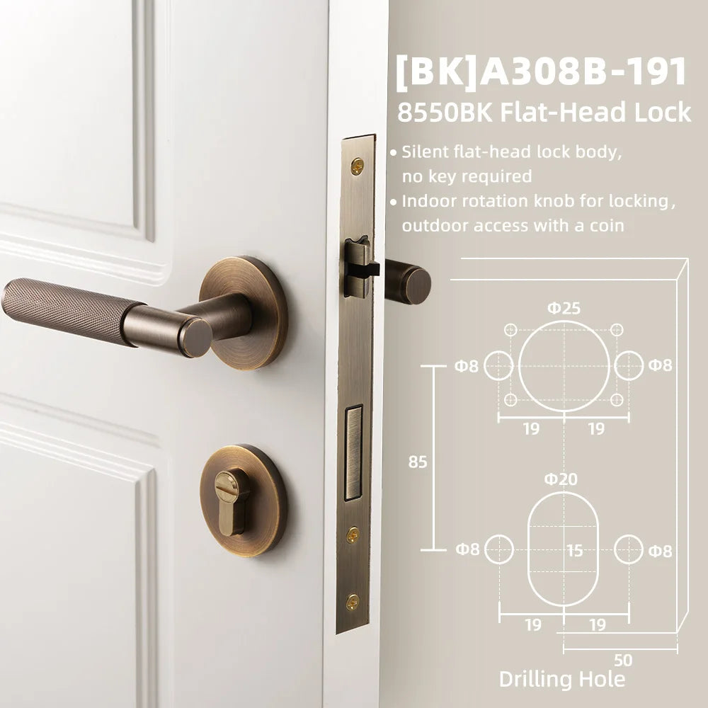 Knurled Brass Door Knob