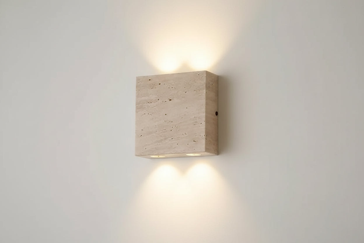 Square Stone Wall Sconce