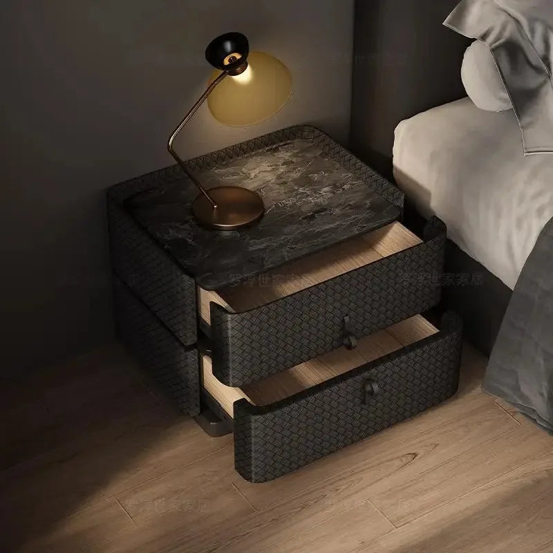 Stone Top Bedside Table