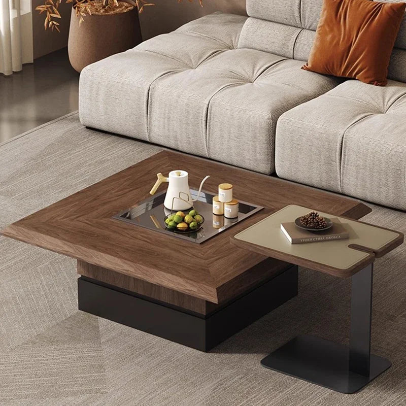 Wood and Leather Table Set
