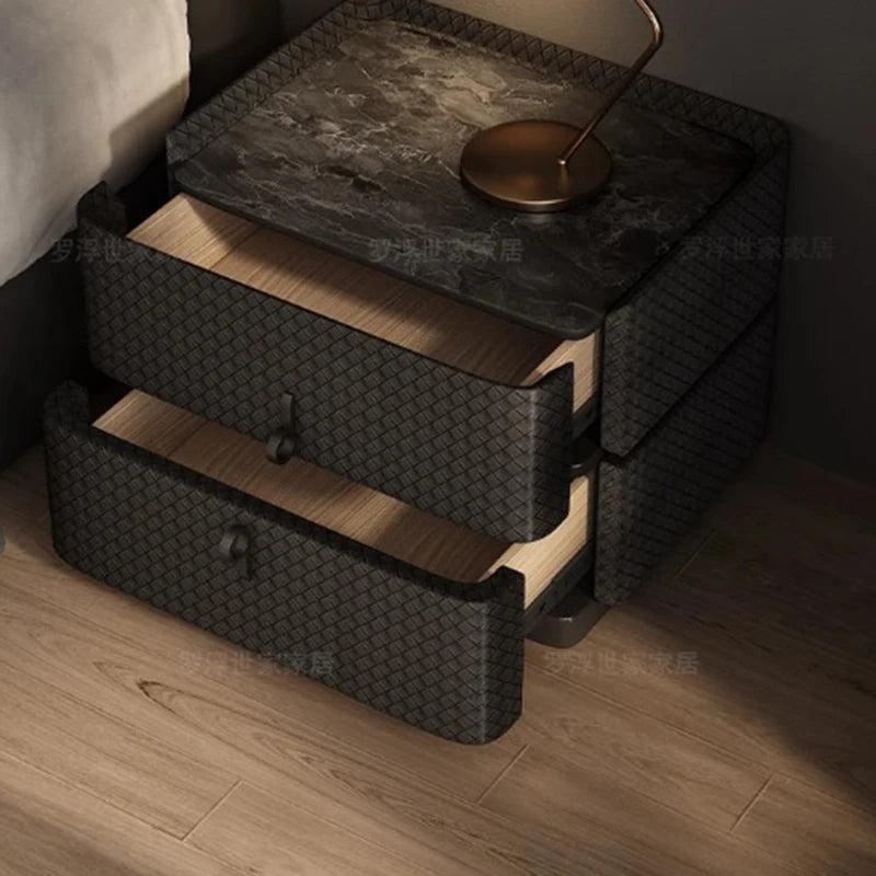 Stone Top Bedside Table