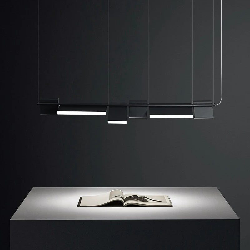 Rotatable Black Linear Chandelier